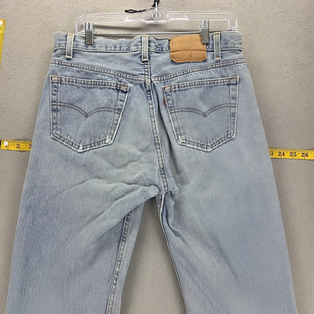 Vintage Levis 501 Jeans Mens Blue Light Wash Made In USA Button Fly Fits 30x30
